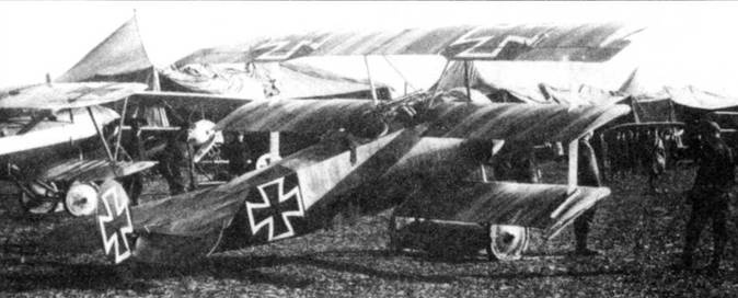 Боевое применение трипланов Fokker Dr I в Первой Мировой войне