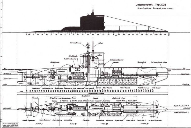 Германские субмарины Тип XXIII крупным планом