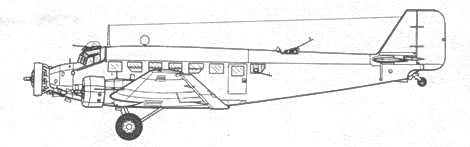 Транспортный самолет Юнкерс Ju 52/3m