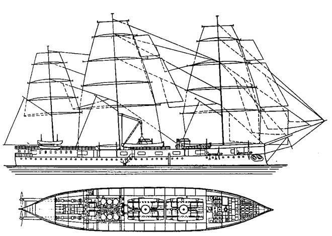 Полуброненосные фрегаты типа “Дмитрий Донской”. 1881-1905 гг.